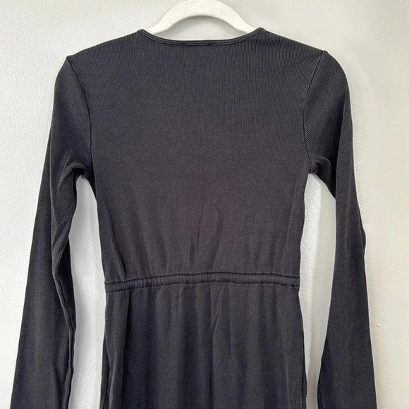 Zara Ribbed Tie Waist Bodycon Midi Dress - Picture 9 of 9